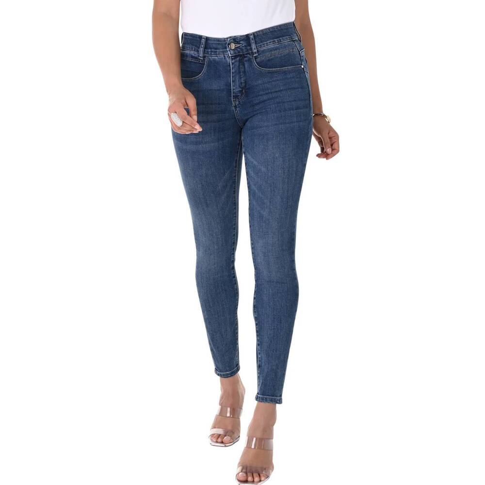 NEW FRANK LYMAN women's slim high rise jeans in dark blue